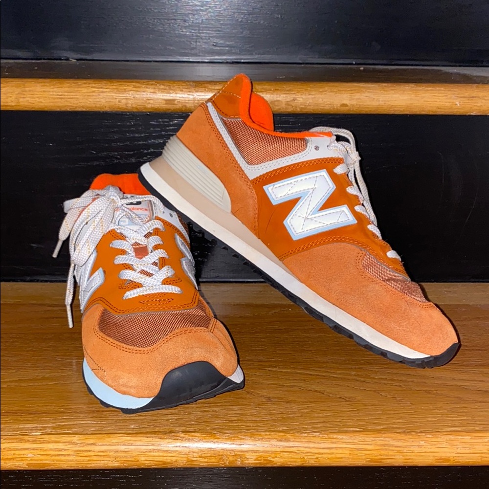 New Balance Orange White Sneakers Low-Top, worn 2-3 times, just cleaned
